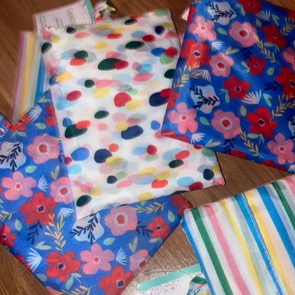 💜 NWOT reusable grocery farmers market shopping bag waterproof neon rainbow bag - Picture 2 of 2